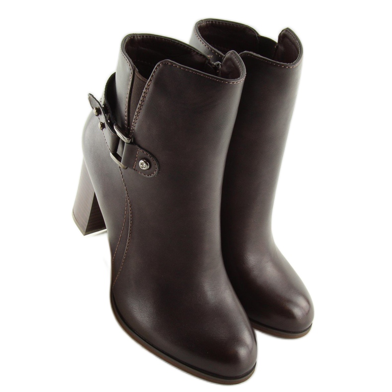 Hnědé vysoké podpatky 3974 Hnědá hnědý 2