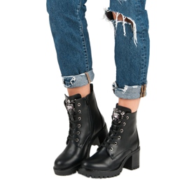 Kylie Vázané boty na sloupku černý 2