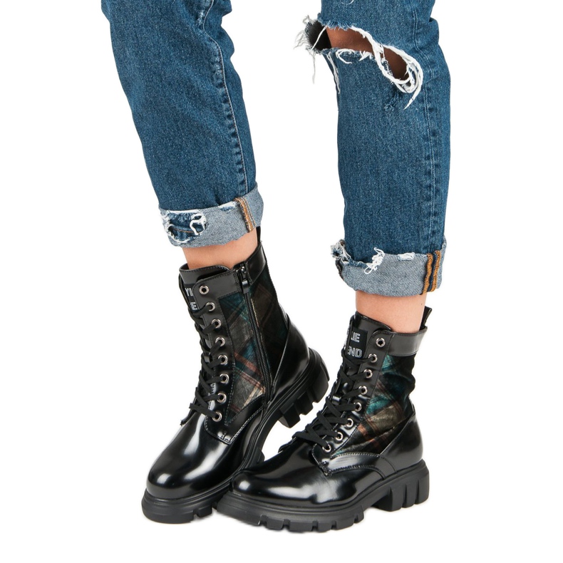 Kylie Zkontrolované boty černá 2