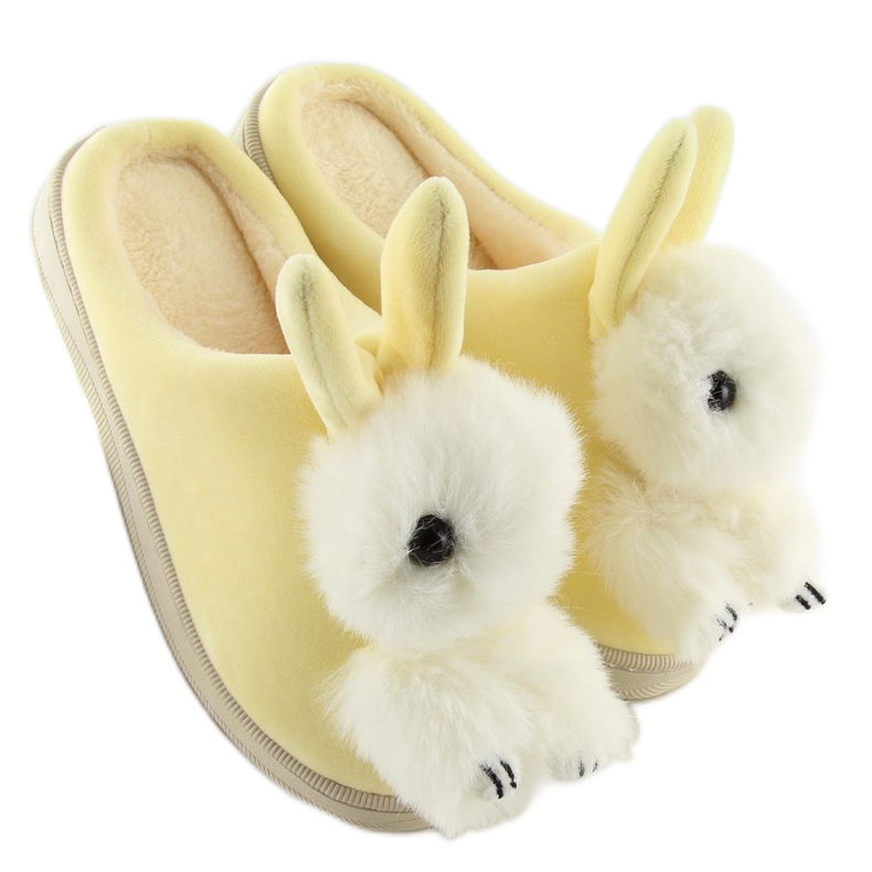 Žluté dámské pantofle DD90 Béžové žlutá 1