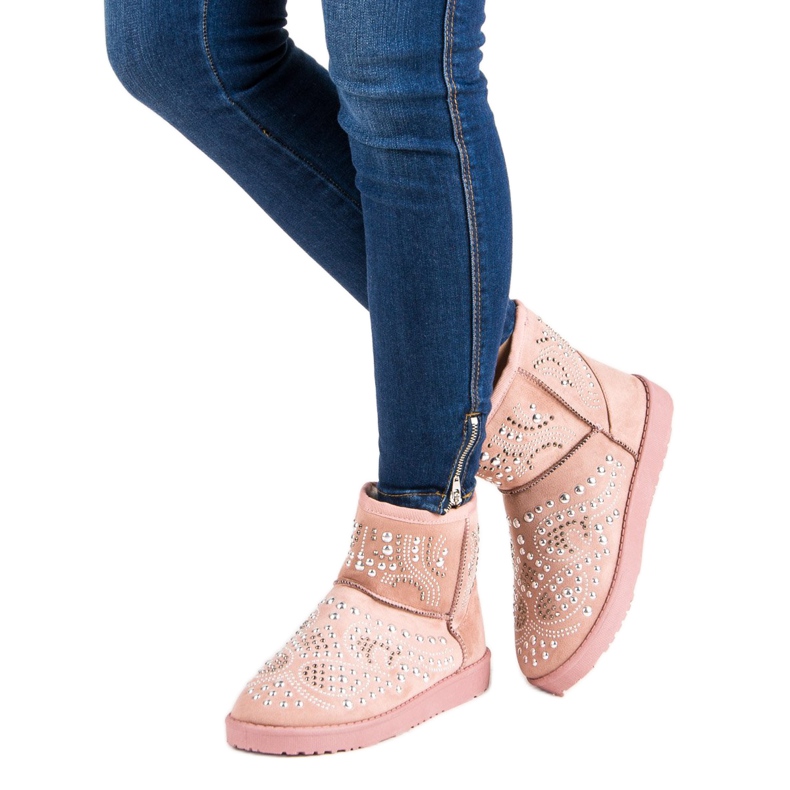 Trendy růžové sněhové boty růžový 2