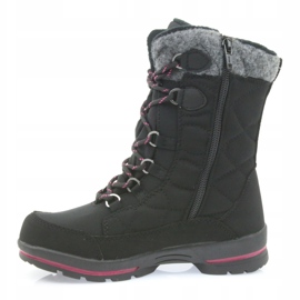 American Club Černé softshellové sněhové boty s americkou membránou SN19 / 20 černá růžový šedá 2