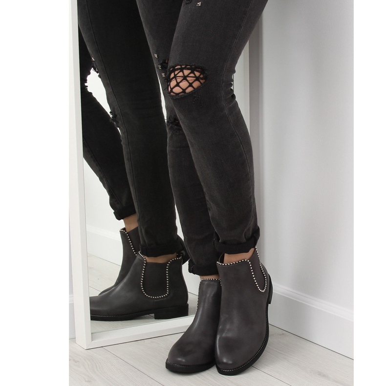 Šedé dámské boty Chelsea 1003-PA Grey šedá 1