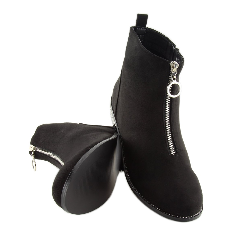 Černé dámské černé kozačky LL6300 Black černý 1