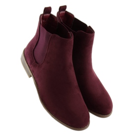 Dámské kaštanové boty Chelsea LJ111 roso červený 2