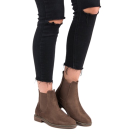 Super Mode Khaki semišové chelsea boty 1