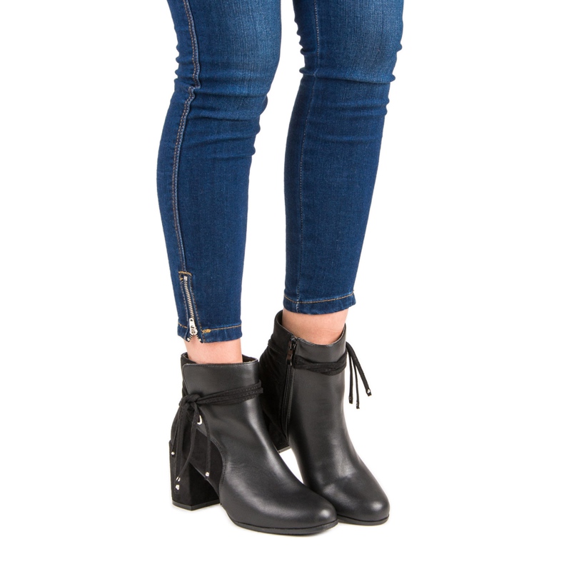 Nio Nio Černé kozačky na sloupku černá 1