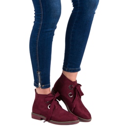 Super Mode Semišové šněrovací boty červený 1