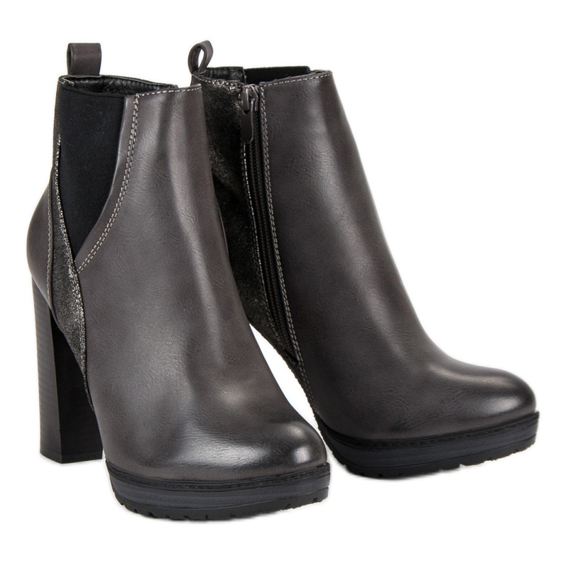 Erynn Sexy šedé kozačky šedá 2