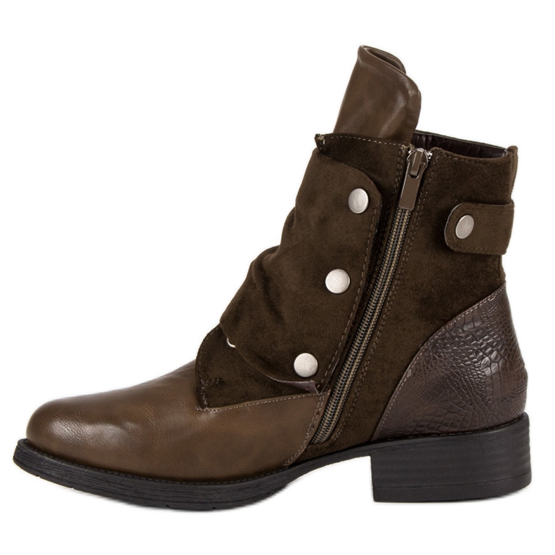 Hnědé motorkářské boty hnědý 1