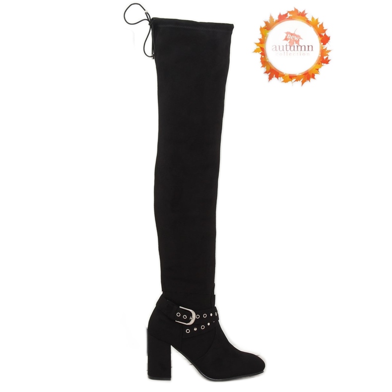 Černé kozačky na vysokém podpatku S169 černé černá 1 Černé kozačky na vysokém podpatku S169 černé černá 1