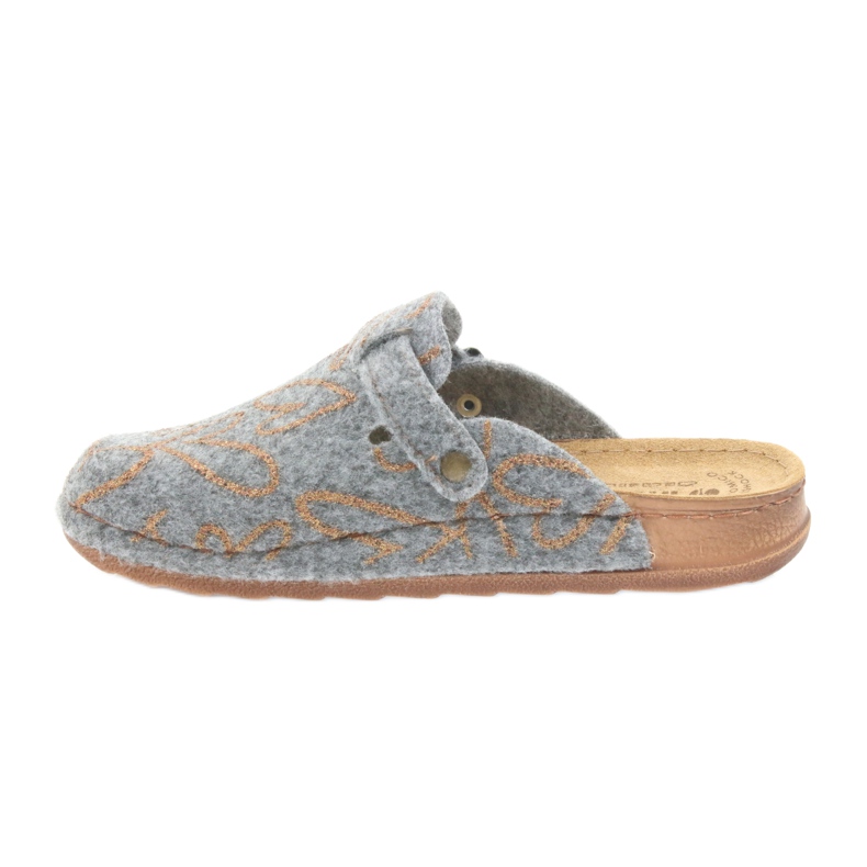 Plstěné pantofle Inblu UA033 zlaté srdce šedá žlutá 2