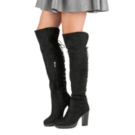 Cm Paris Semišové Boty Na Sloupu černá 2