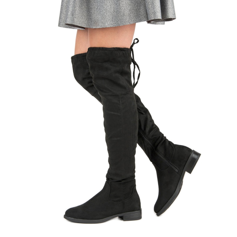 Vysoké kozačky na vysokém podpatku na vysokém podpatku černá 1