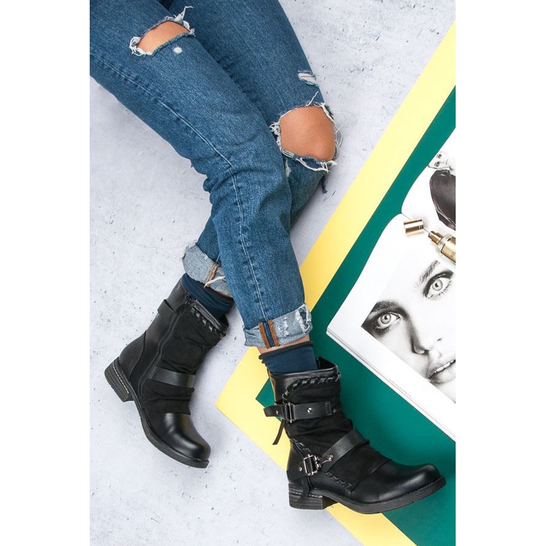 Queentina Rock Flat Boots černý 1