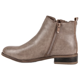 Kayla Béžové kozačky na plochém podpatku béžový 1