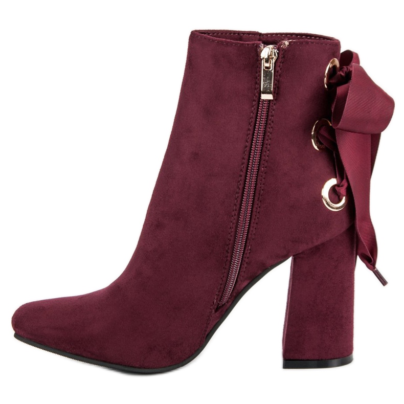 Ideal Shoes Sexy kozačky na sloupku červený 1
