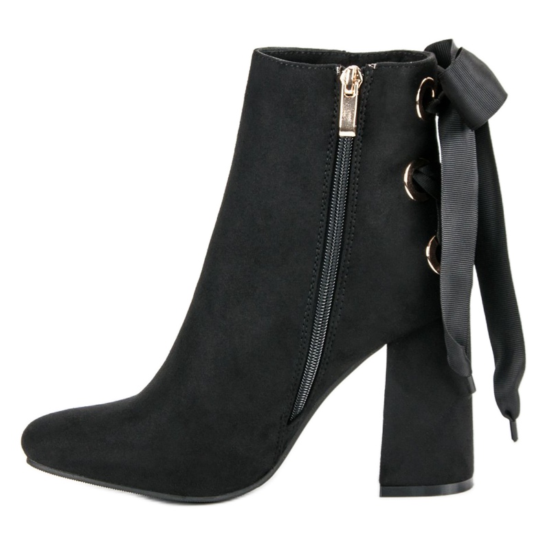 Ideal Shoes Sexy kozačky na sloupku černá 1 Ideal Shoes Sexy kozačky na sloupku černá 1