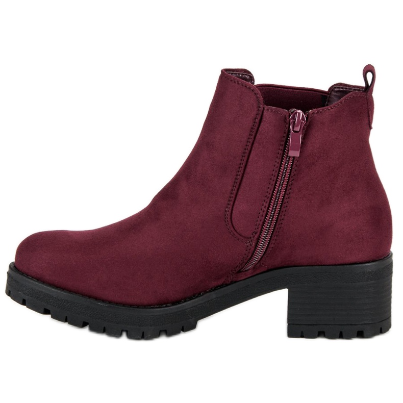 Ideal Shoes Maroon Chelsea boty na vysokém podpatku červené 1