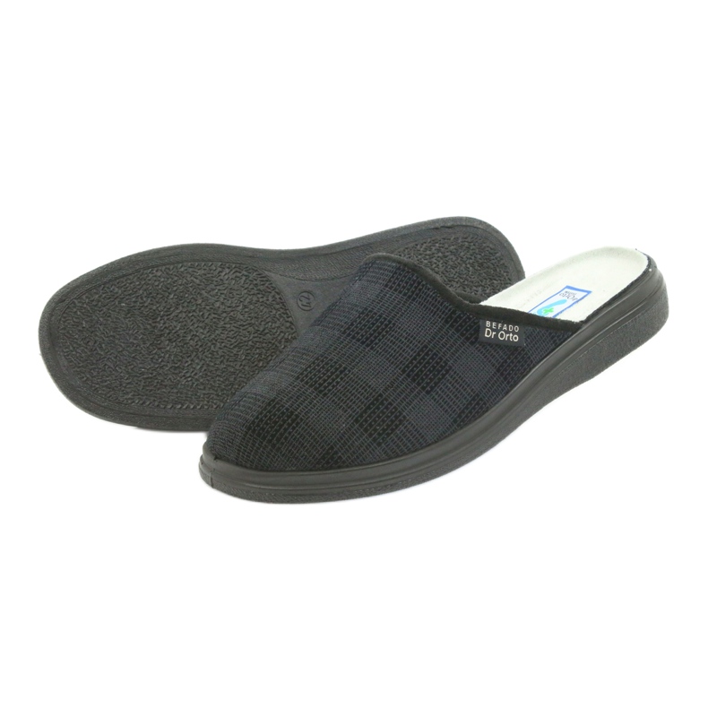 Pánské boty Befado125m pantofle, zdravotní pantofle černá šedá 4