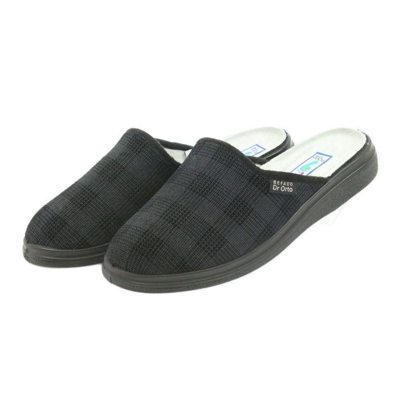 Pánské boty Befado125m pantofle, zdravotní pantofle černá šedá 3