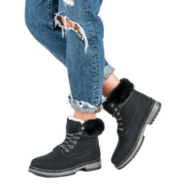 Fgm Paris Černí lovci s kožešinou černá 2