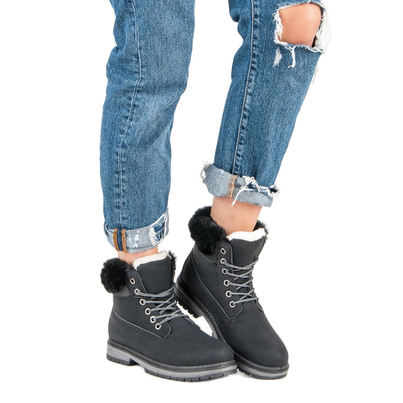 Fgm Paris Černí lovci s kožešinou černý 1