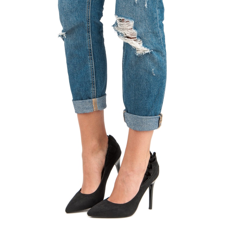 Elegantní černé vysoké podpatky černá 1