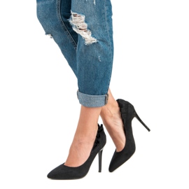 Elegantní černé vysoké podpatky černá 2