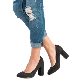 Seastar Semišové lodičky na sloupku černý 1