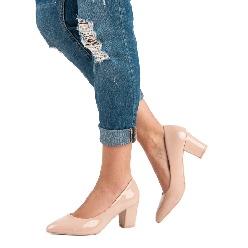 Klasické lakované lodičky hnědý 2