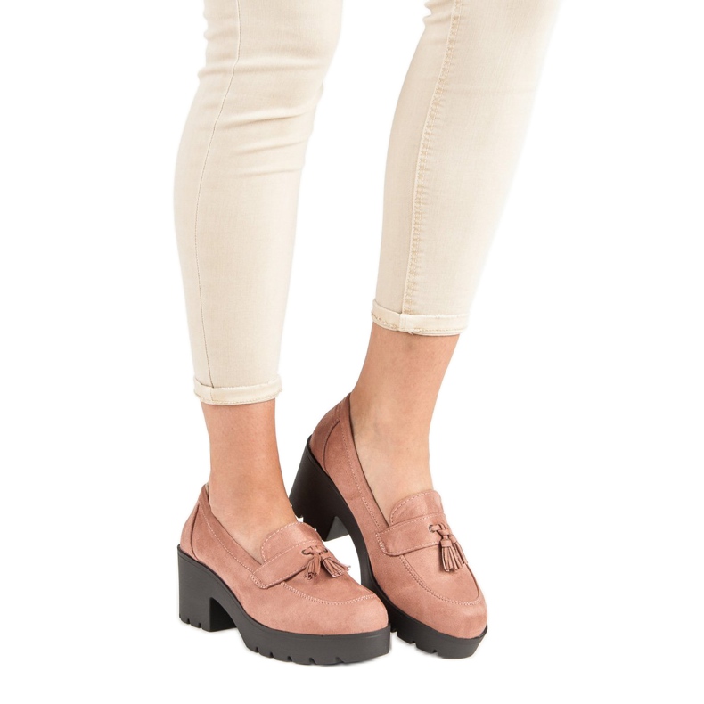 Ch. Creation Stylové mokasínové boty růžový 2