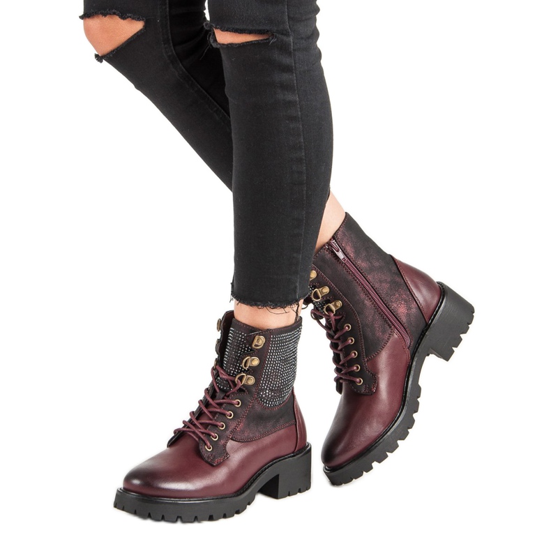 Ideal Shoes Přicházející pracovníci na platformě vícebarevný červené 2