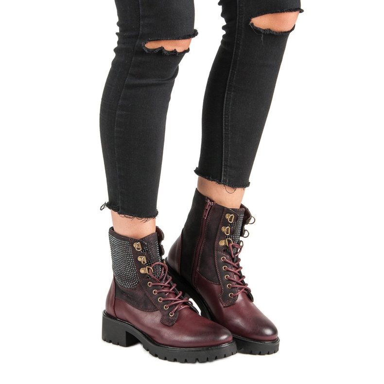 Ideal Shoes Přicházející pracovníci na platformě vícebarevný červené 1