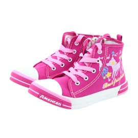 American Club Růžové tenisky se zipem American TEN13 modrý růžový 3