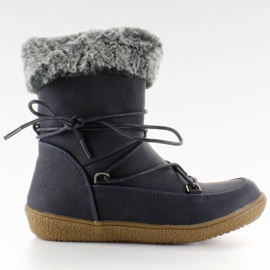 Poloviční boty pro děti s kožešinou K1647201 Marino námořnická modrá 1