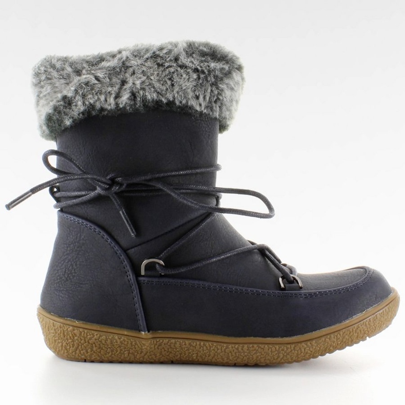 Poloviční boty pro děti s kožešinou K1647201 Marino námořnická modrá 1