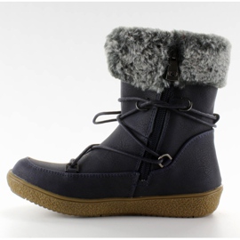 Poloviční boty pro děti s kožešinou K1647201 Marino námořnická modrá 2