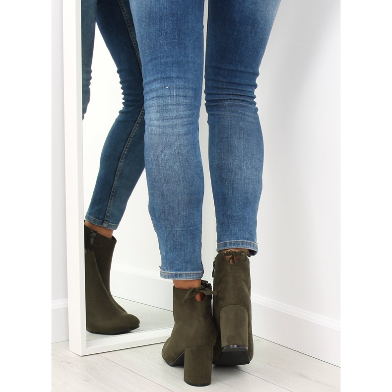 Zelené kozačky na vysokém podpatku 7357-GA Green zelená 2