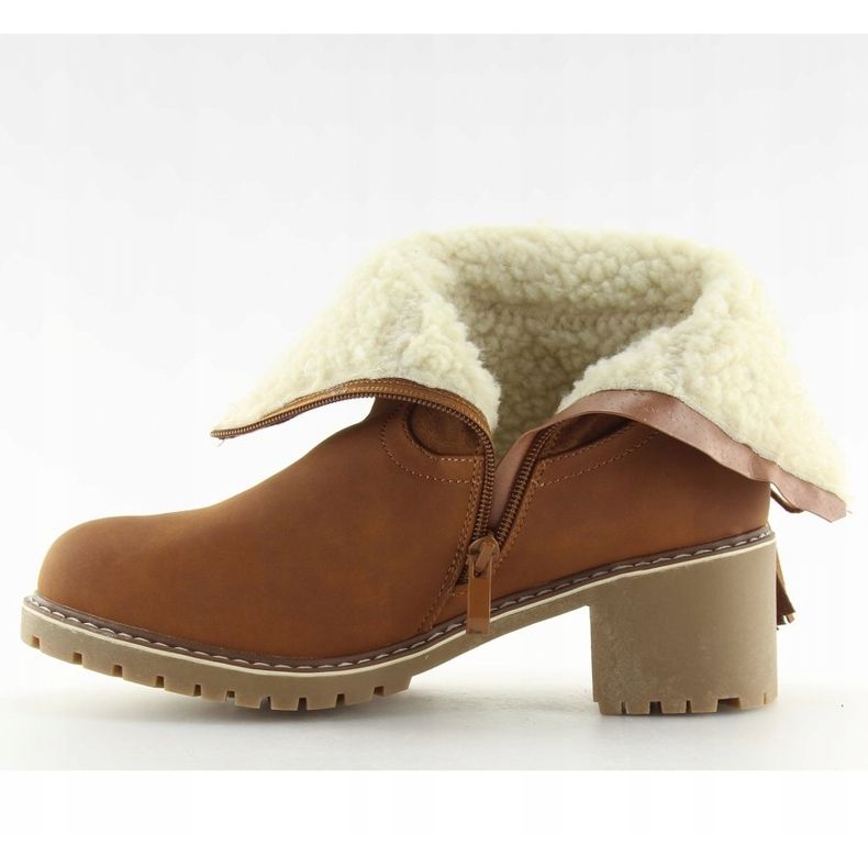 Boty zateplené jehněčím hnědým NC726 Camel 1
