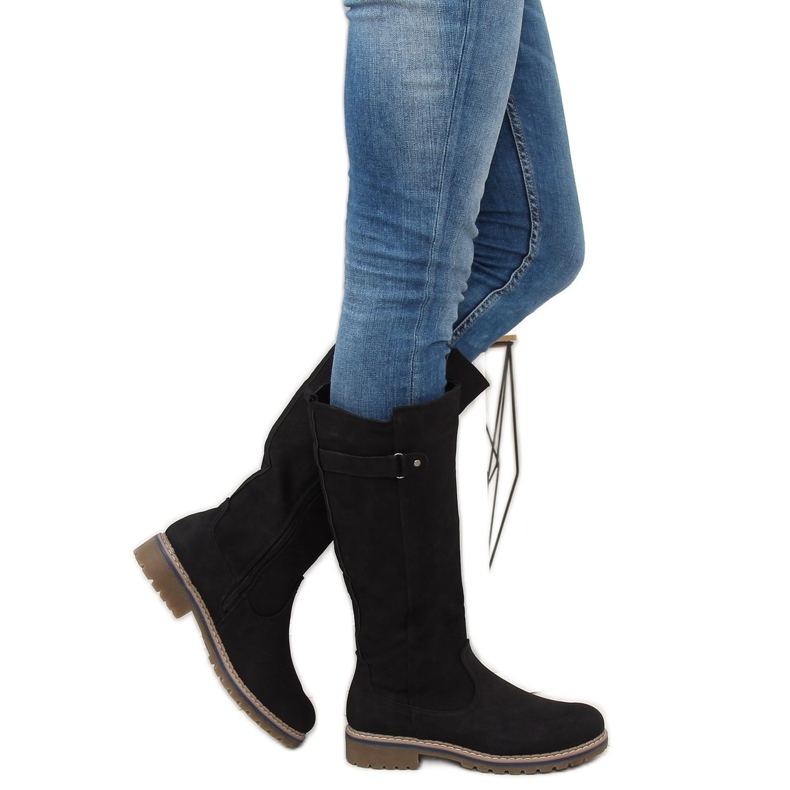 Černé kozačky GD-WL-07 Black černá 1