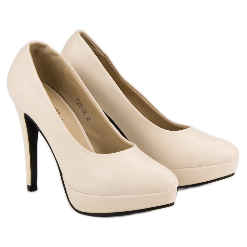 J. Star Sexy vysoké podpatky na platformě hnědý 1