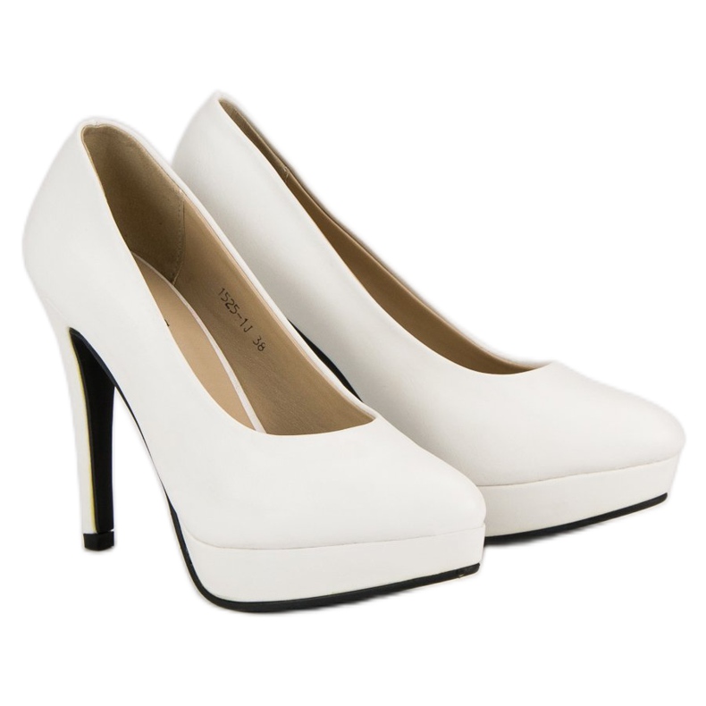 J. Star Sexy vysoké podpatky na platformě bílý 1