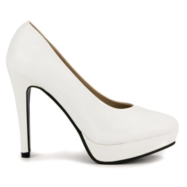 J. Star Sexy vysoké podpatky na platformě bílý 2