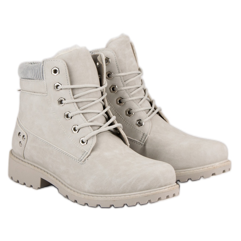 Šedé, izolované turistické boty šedá 1