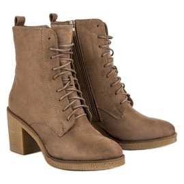 Super Mode Vázané boty na sloupku hnědý 1