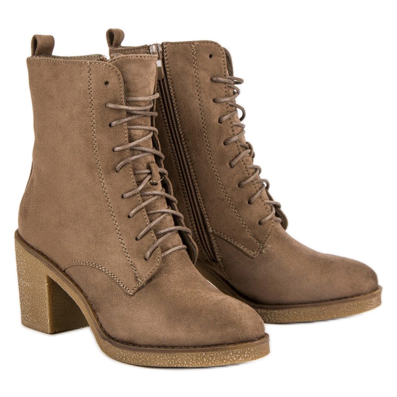 Super Mode Vázané boty na sloupku hnědý 1