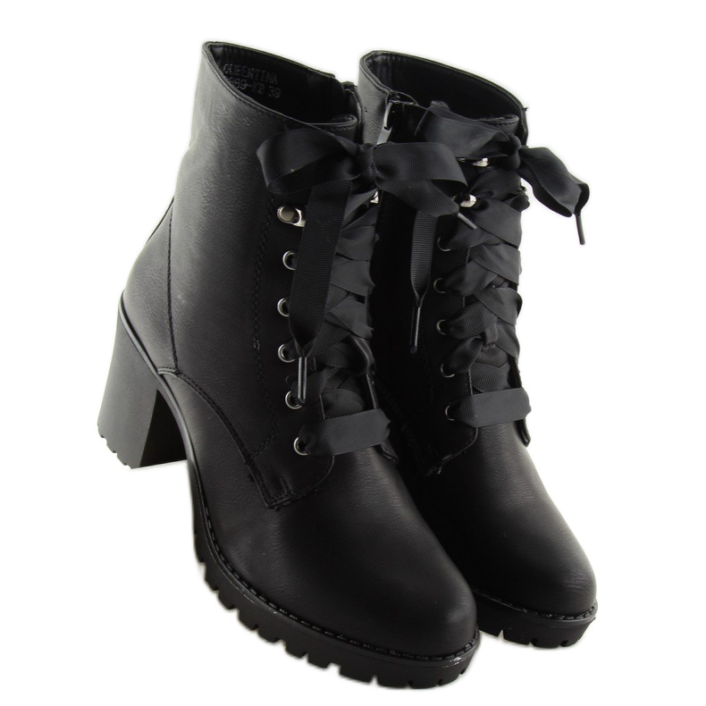 Černí dělníci na vysokém podpatku B2889-KB Černá 2