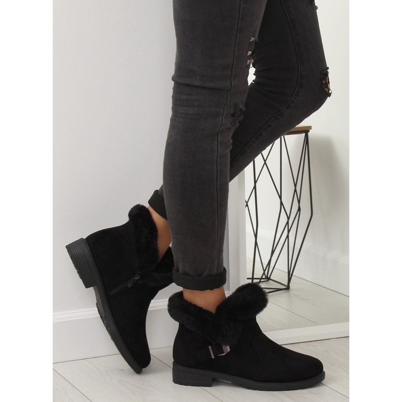 Černé Dámské černé kozačky SJ1821-1 černé černá 1