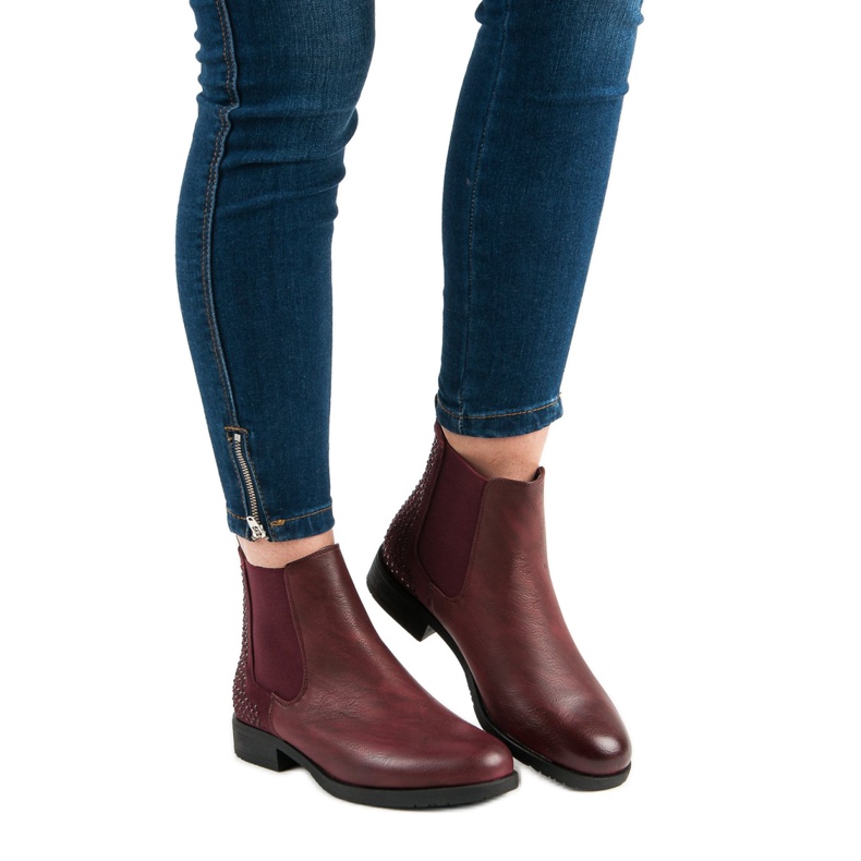 Seastar Elegantní boty Jodhpur červený 1